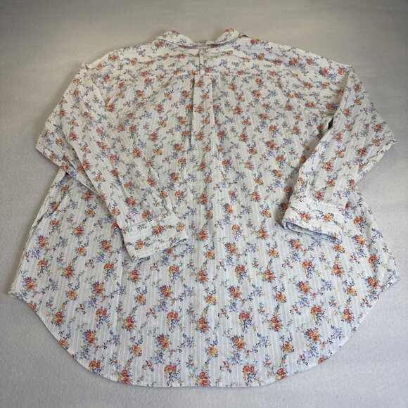 On 34th Woman's Size 1X Top Shirt Long Sleeve Floral Button Up Cottagecore - Picture 7 of 10